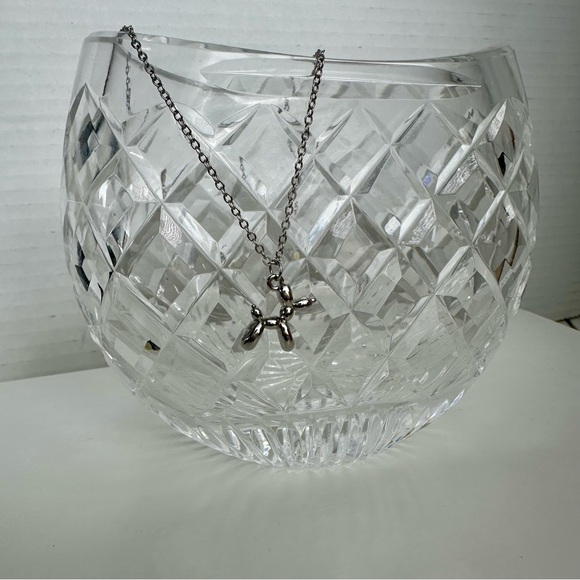 Balloon Dog Necklace Pendant w 17” Silver Adjustable Chain, Koons - Picture 3 of 7